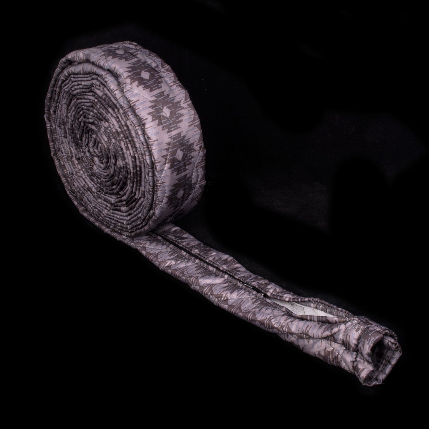 Padded hose cover with zipper for central vacuum hose - dark grey