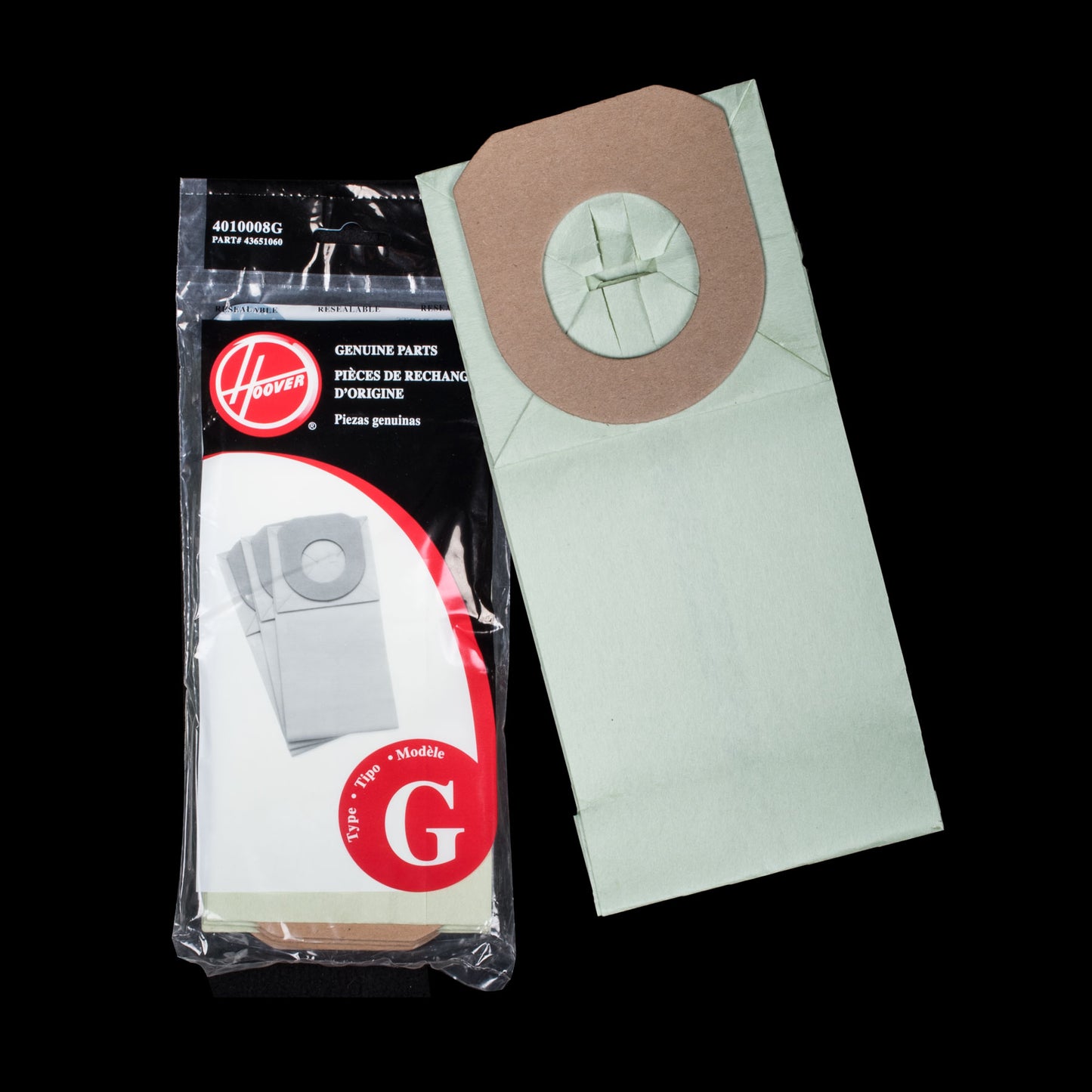 Bag - Paper - Hoover stick vacuum broom - "shorter bag length than Type F" - Type G (3)