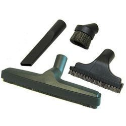 Attachment kit - 4 piece with 12" floor brush - natural bristle - black