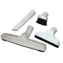 Attachment kit - 4 piece with 12" floor brush - natural bristle - grey