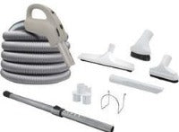Central vacuum complete kit - low voltage hose, Turbo cat powerhead, accessories