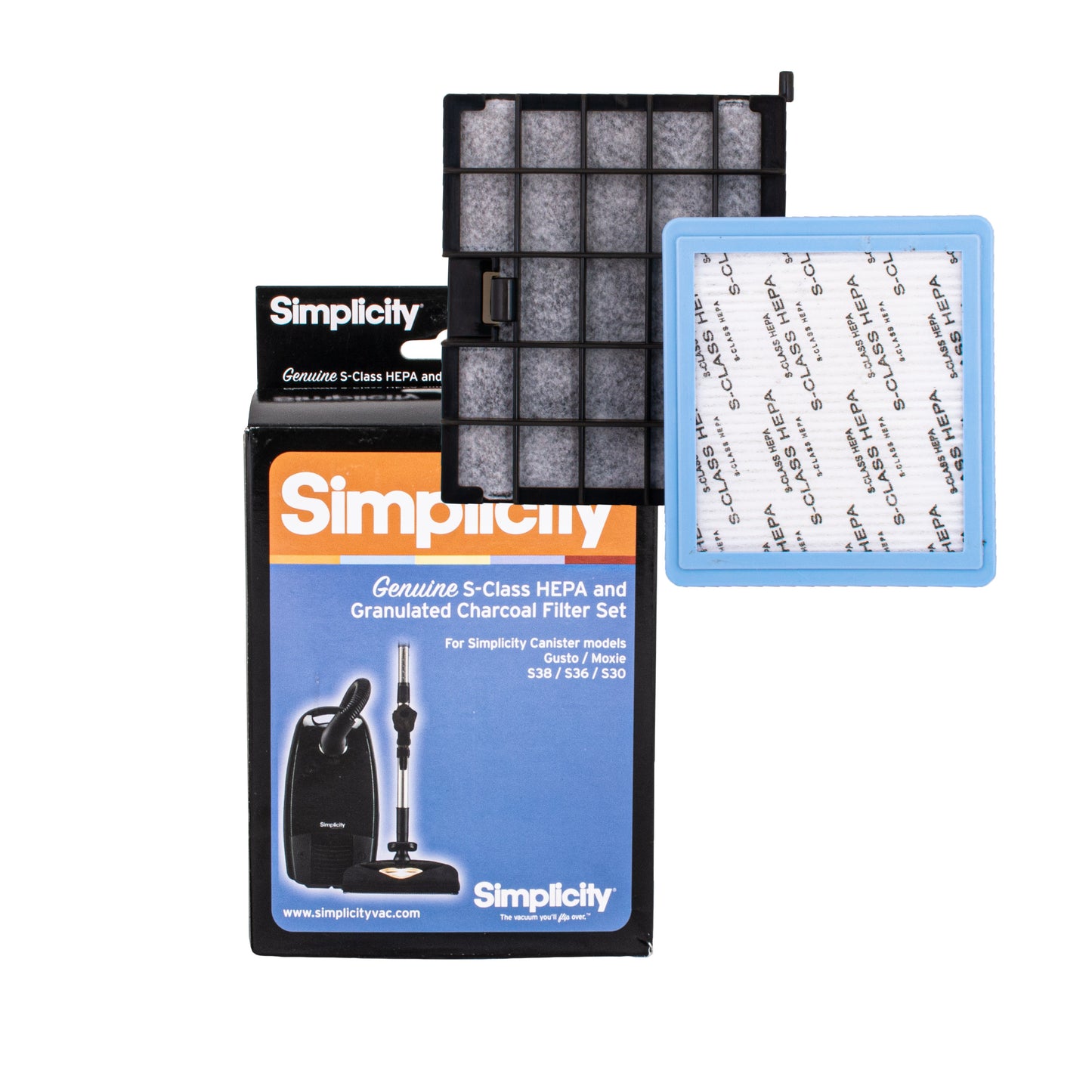 Filter - HEPA - Canister - Riccar Immaculate 1700, 1800 / Simplicity vacuum Gustom, Moxie - Exhaust & Charcoal filter set