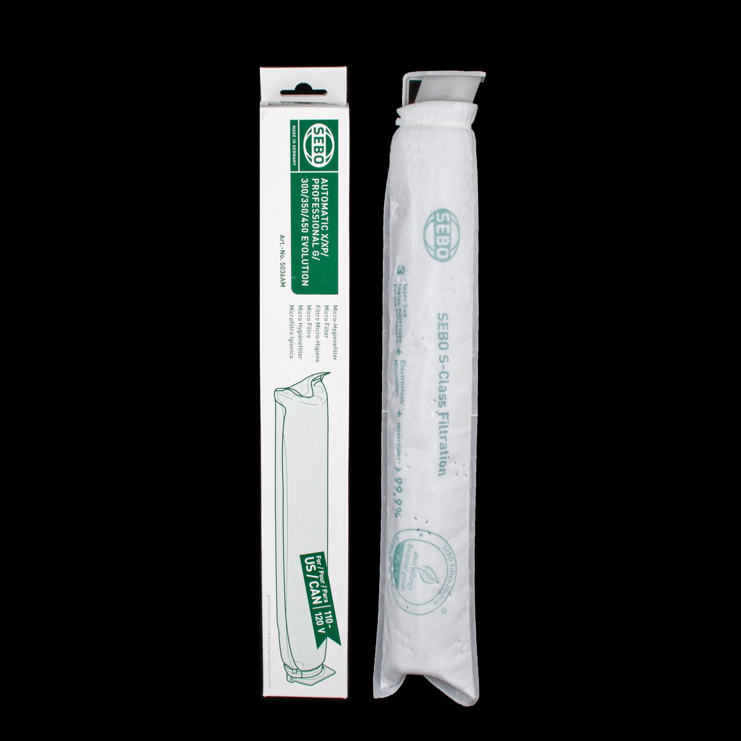 Filter - Sebo x / Windsor upright intake and exhaust filter package