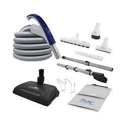 Central vacuum complete kit - electric hose with MVAC handle, airstream powerhead, accessories