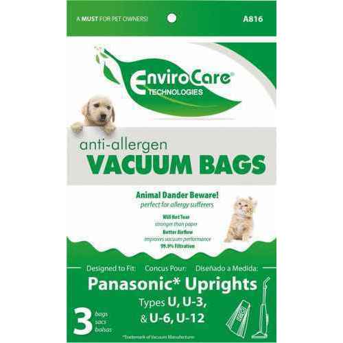 Bag - Hepa - Upright - Panasonic Type U & U-3 Upright pkg/3