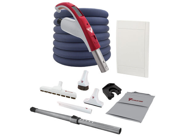 Retractable hose (with hose cover) complete kit with door and CYCLOVAC handle